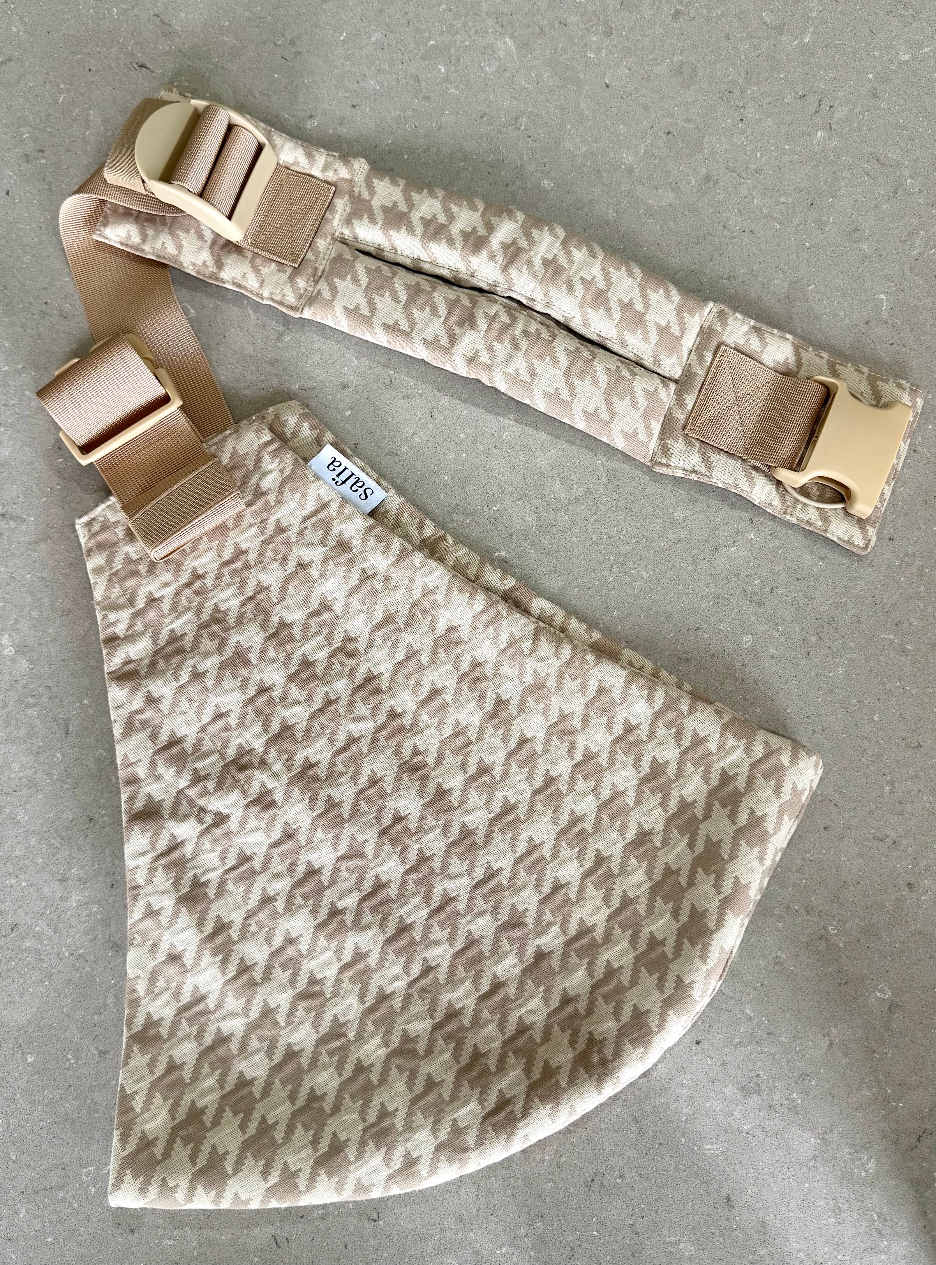 Toddler Sling - Beige and White Houndstooth