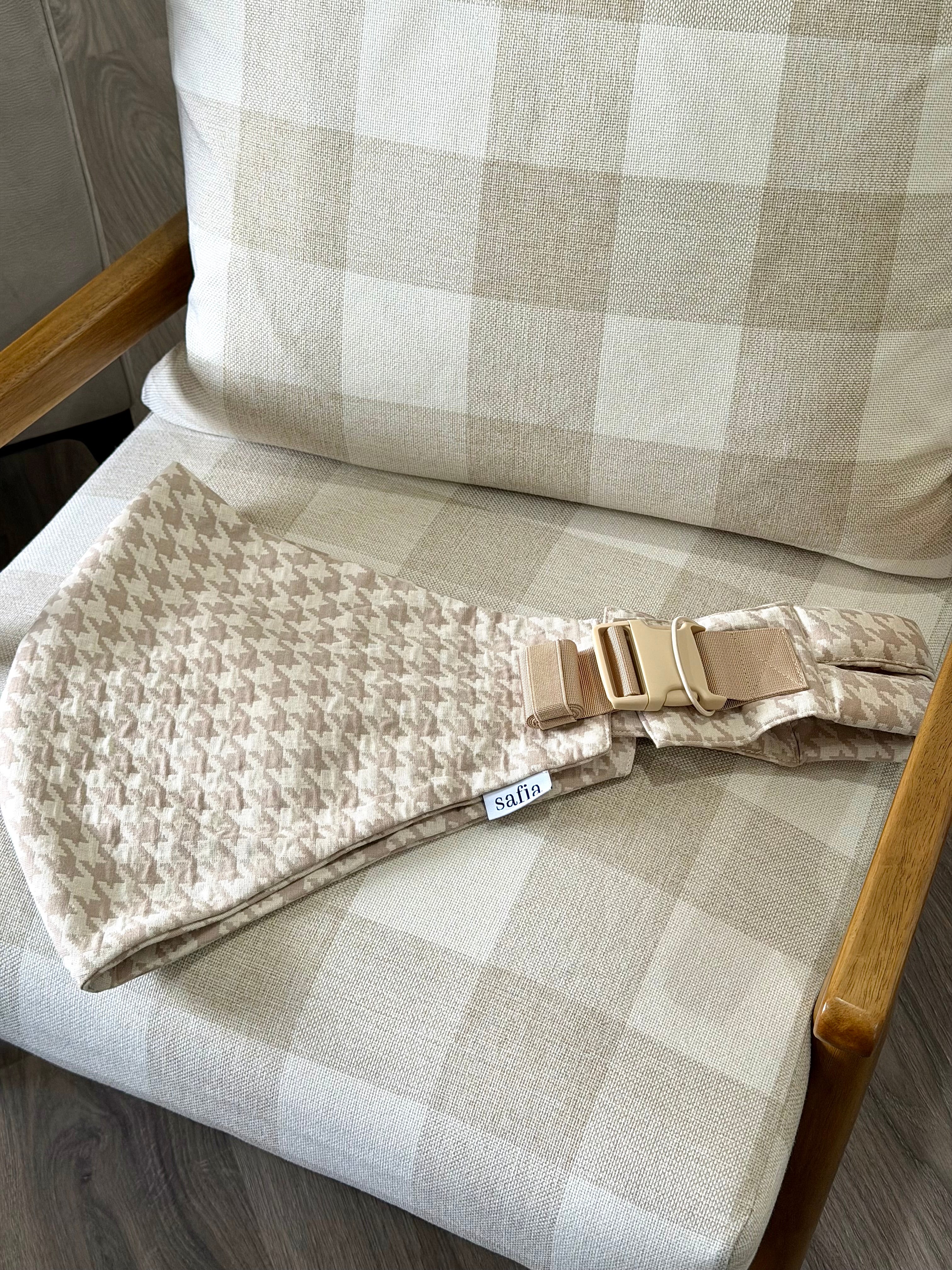 Toddler Sling - Beige and White Houndstooth