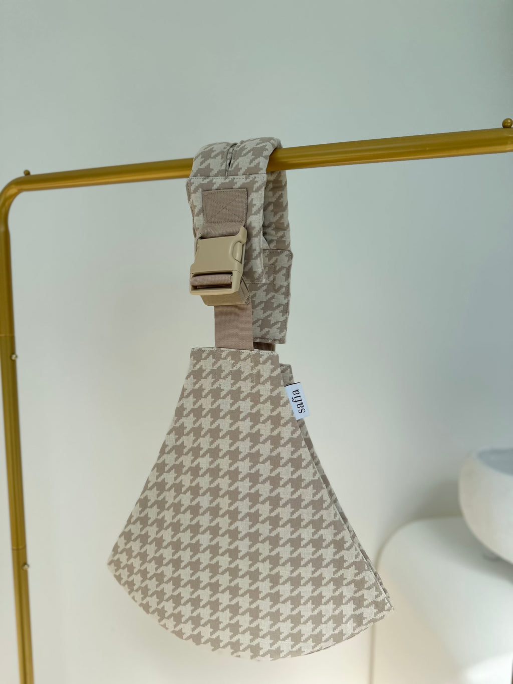 Toddler Sling - Beige and White Houndstooth