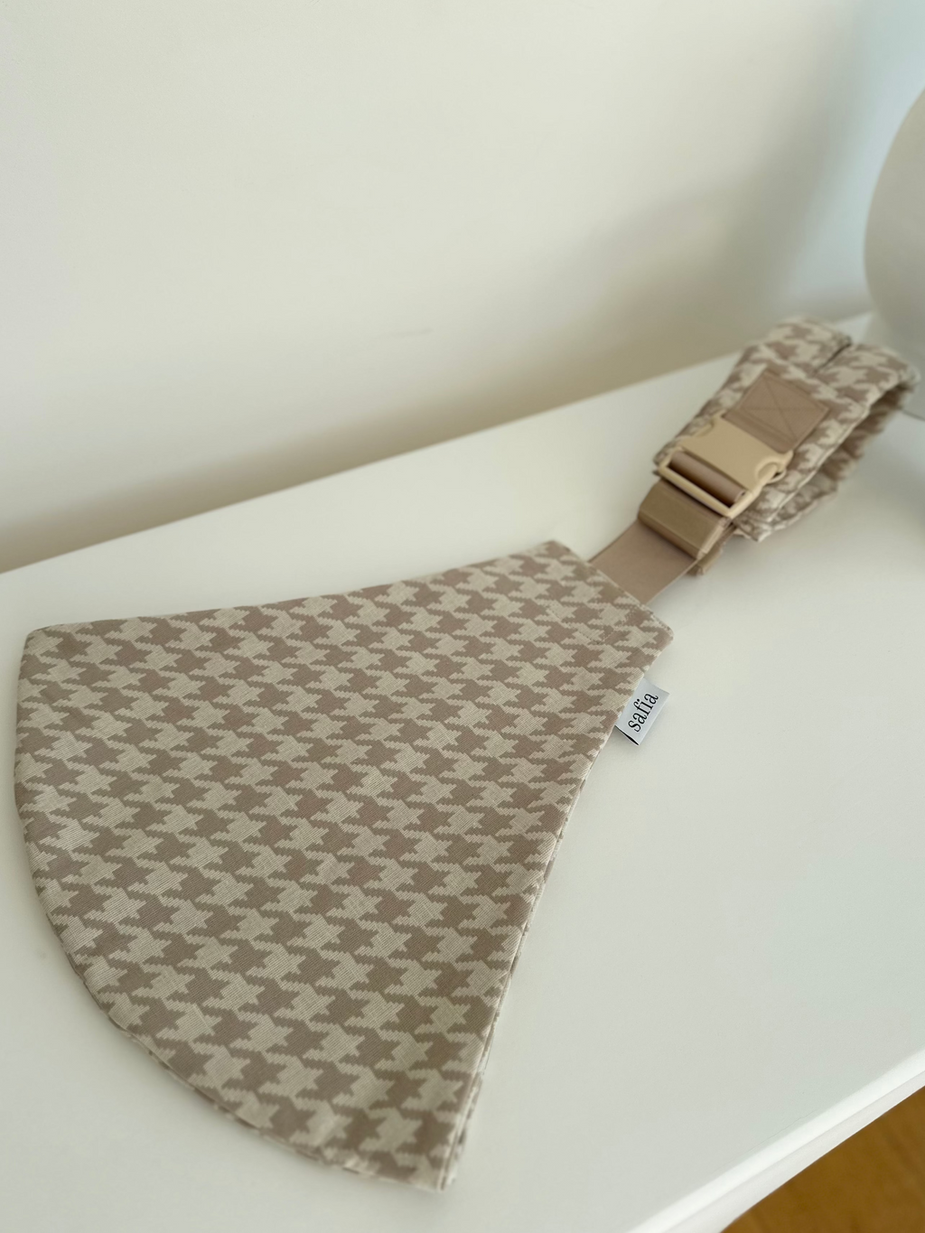 Toddler Sling - Beige and White Houndstooth